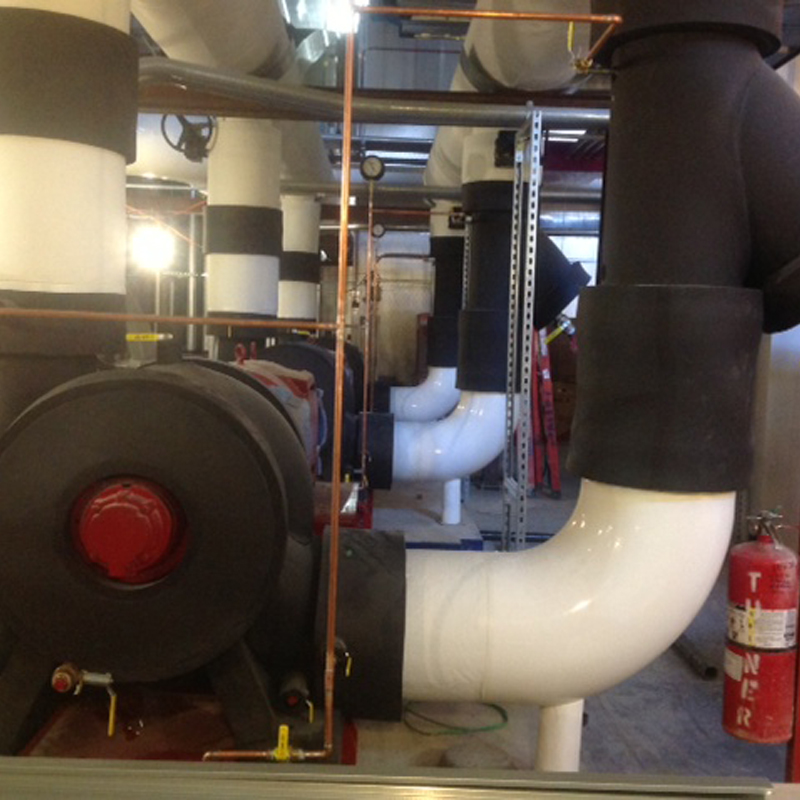 Pipe Insulation on Mechanical Room Chiller